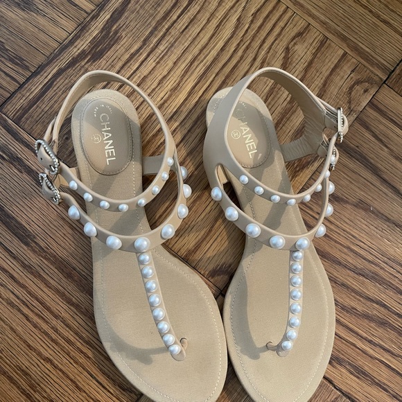 Authentic Chanel Sandals, Size 37.5 - Picture 2 of 8